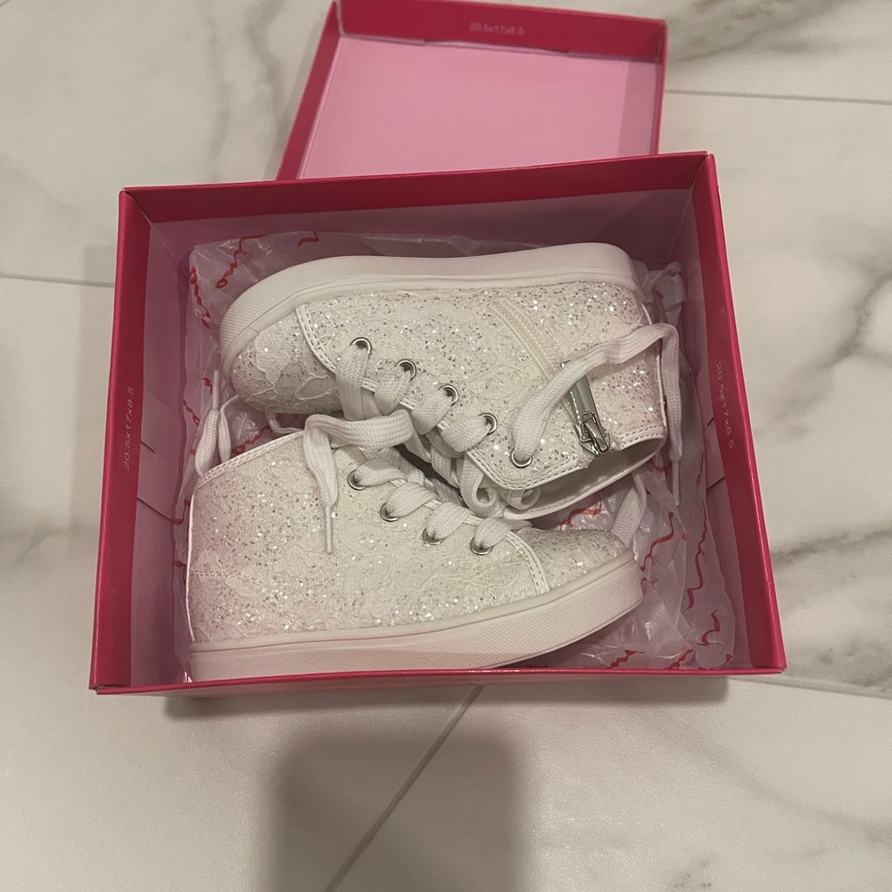 Nina Kids Shoes in Glitter White